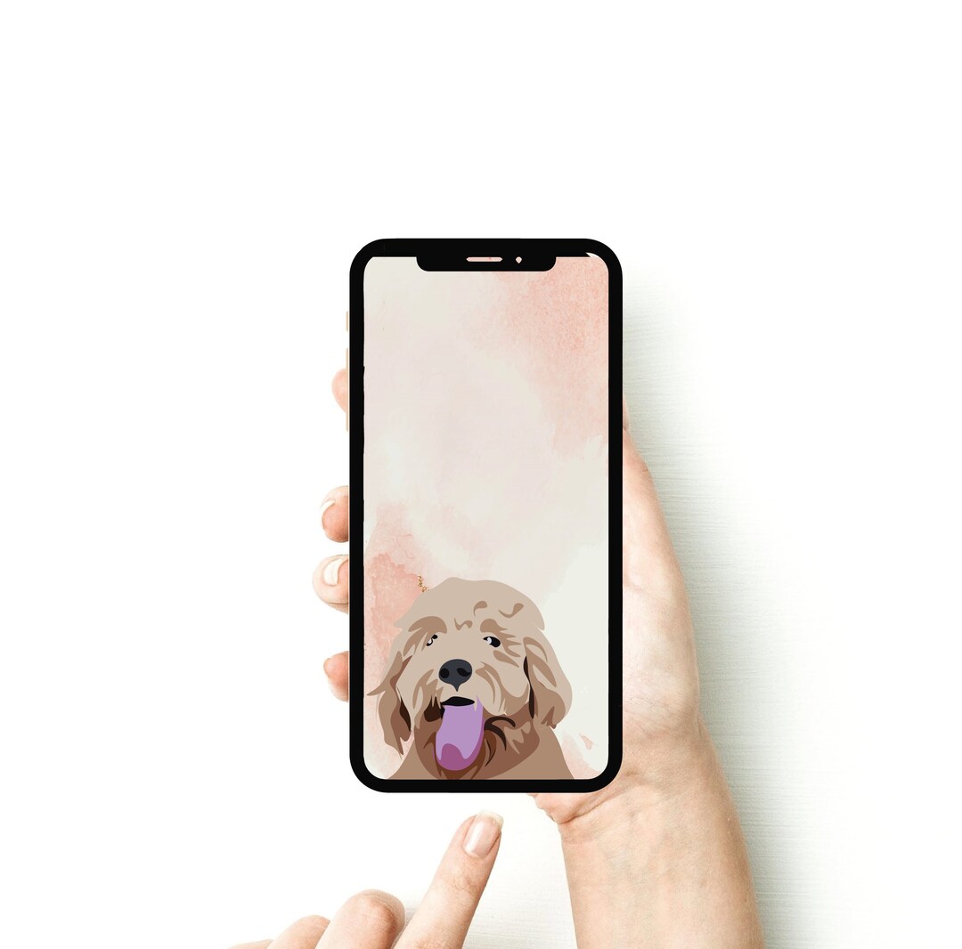 Goldendoodle Watercolor iPhone Wallpaper DIGITAL DOWNLOAD - Etsy
