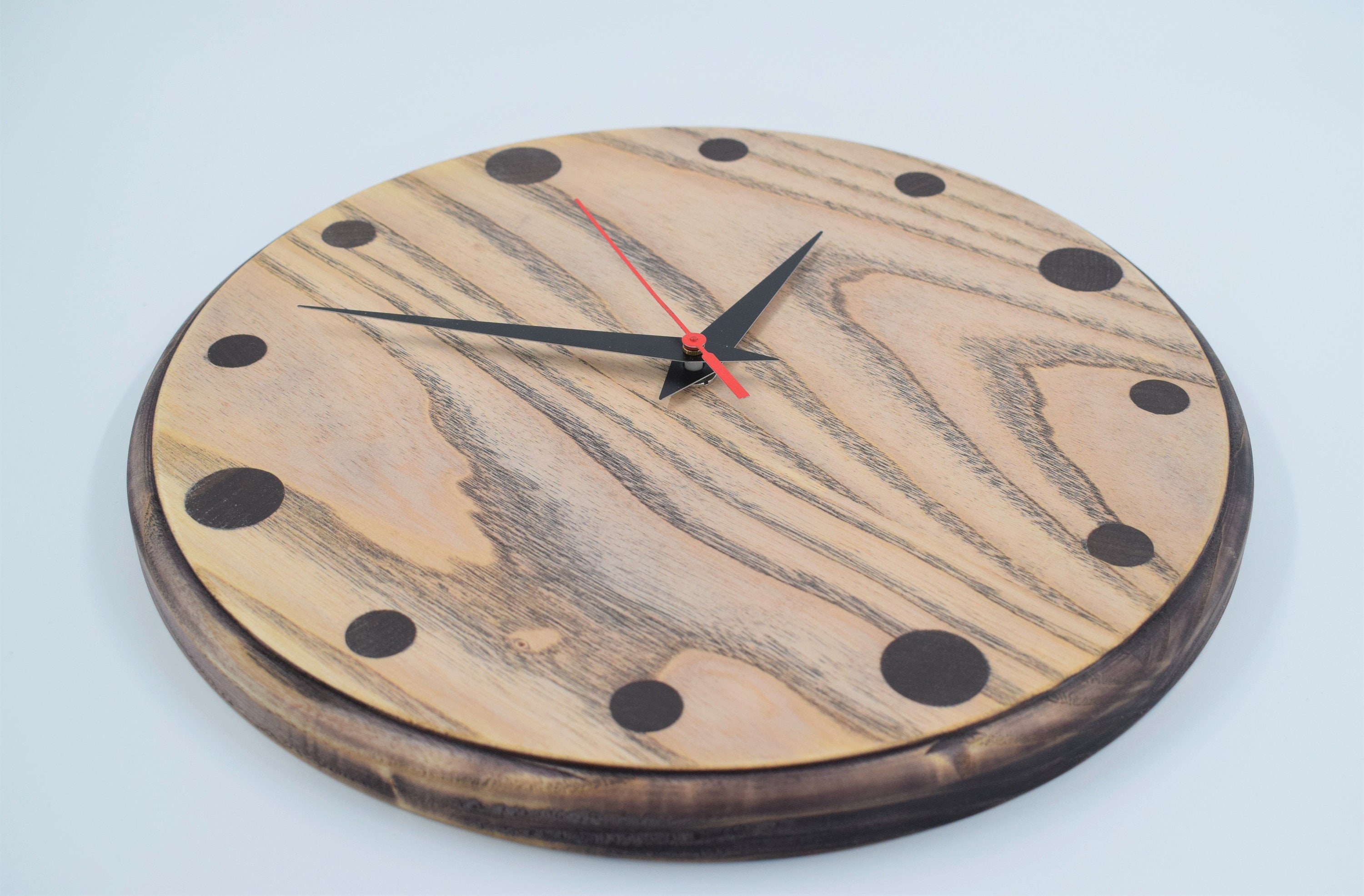 Handmade Wooden Wall Clock THE CLASSIC Olive Black Etsy