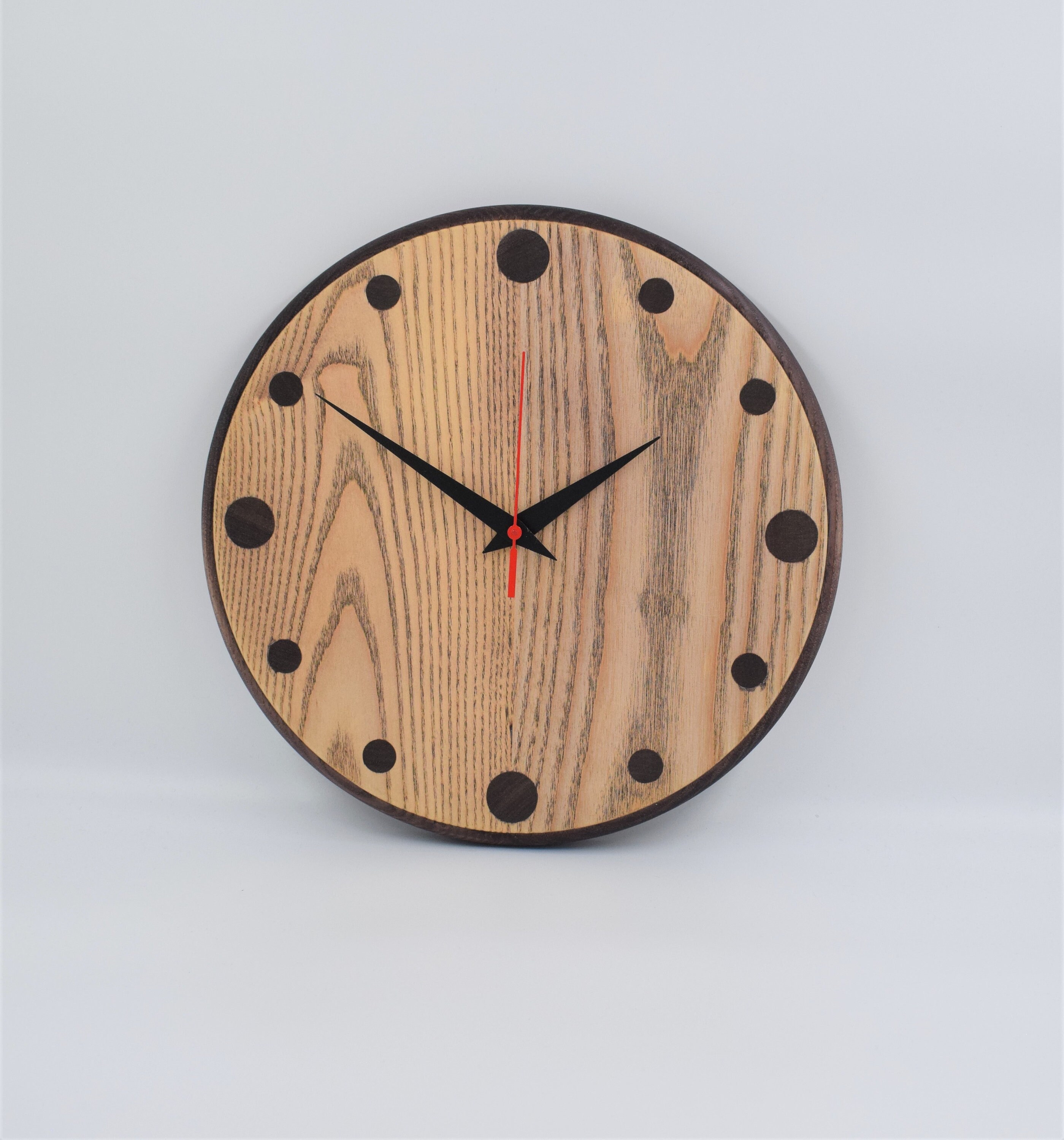 Handmade Wooden Wall Clock THE CLASSIC Olive Black Etsy