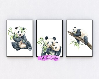 Beware Crazy Panda Girl Wall Art Panel Frame Funny Animal 