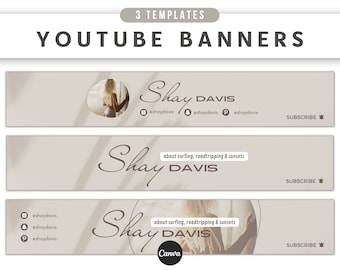 YouTube Banner Template, YouTube Channel Banner, YouTube Branding Template