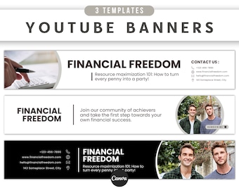 YouTube Banner For Men, YouTube Banner Template, YouTube Branding Template