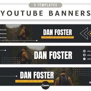 YouTube Banner Template, YouTube Banner For Men, YouTube Branding Template