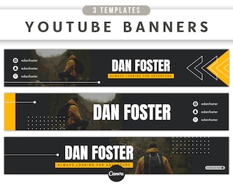 YouTube Banner Template, YouTube Banner For Men, YouTube Branding Template