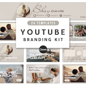 YouTube Kit, Custom Banners, Thumbnails, Intro & Outro Templates for Stunning Channel