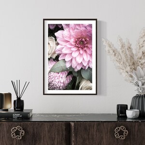 Modern Floral Botanic Wall Art Print Flower Bunch Peony Rose Close Up Print Nature Photography Flower Wall Print Hampton Unframed Wall Decor