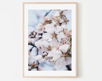 Blossom Tree Print Almond Blossom Wall Art Botanical Wall Art Pink Blue Floral Decor Nature Photography Spring Home Decor Unframed Art Print