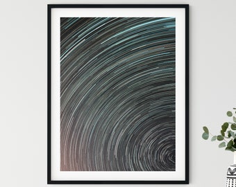 Star Trail Galaxy Space Print Nebula Art Milky Way Art Outer Space Long Exposure Print Astrophotography Art Home Office Decor Unframed Print