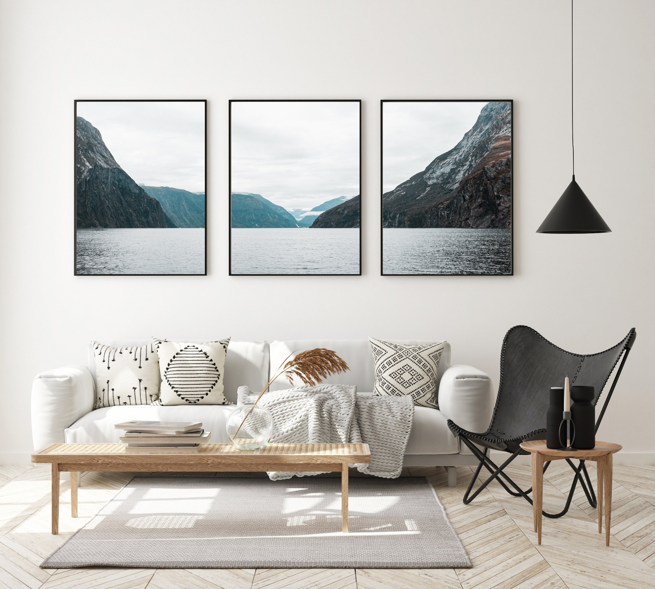Set of 3 Nature Lake Mountain Prints Unframed Gift Set Milford - Etsy ...
