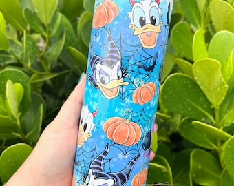 Mickey & Friends Halloween Tumbler | Custom Tumbler | Halloween Stitch Glass Can