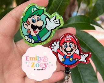 Super Mario Badge Reel | Nurse Badge Reel | Teacher Badge Reel |Glittered Badge Reel | Medical Badge Reel |Cute Badge Reel