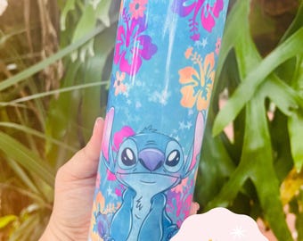 Stitch tumbler | Stitch custom tumbler | Stitch floral tumbler | Custom Tumbler