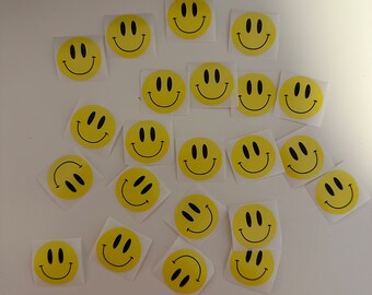 Smiley Aufkleber gelb 10 Stück