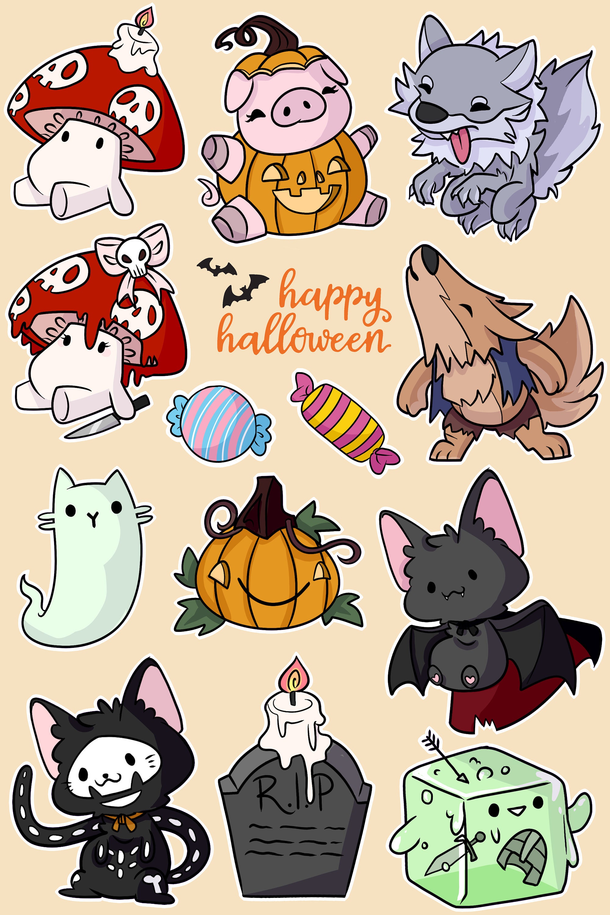 Halloween Sticker sheet Etsy