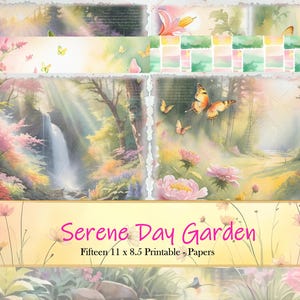 Jardim Sereno | Diário para Imprimir - Papéis Complementares | Diário de Lixo | 15 - 11 x 8,5