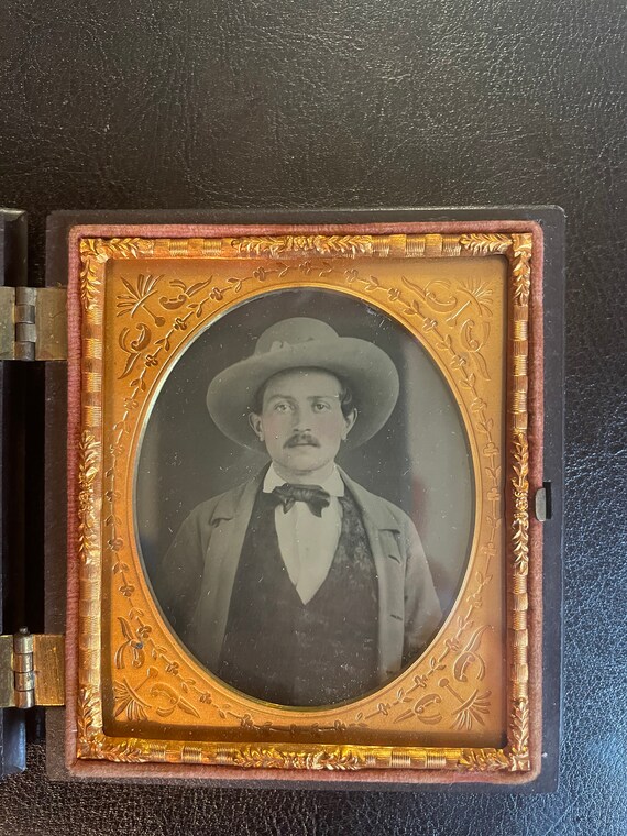 1/6 Plate Ambrotype of Cowboy - Looks like Thomas Lennon