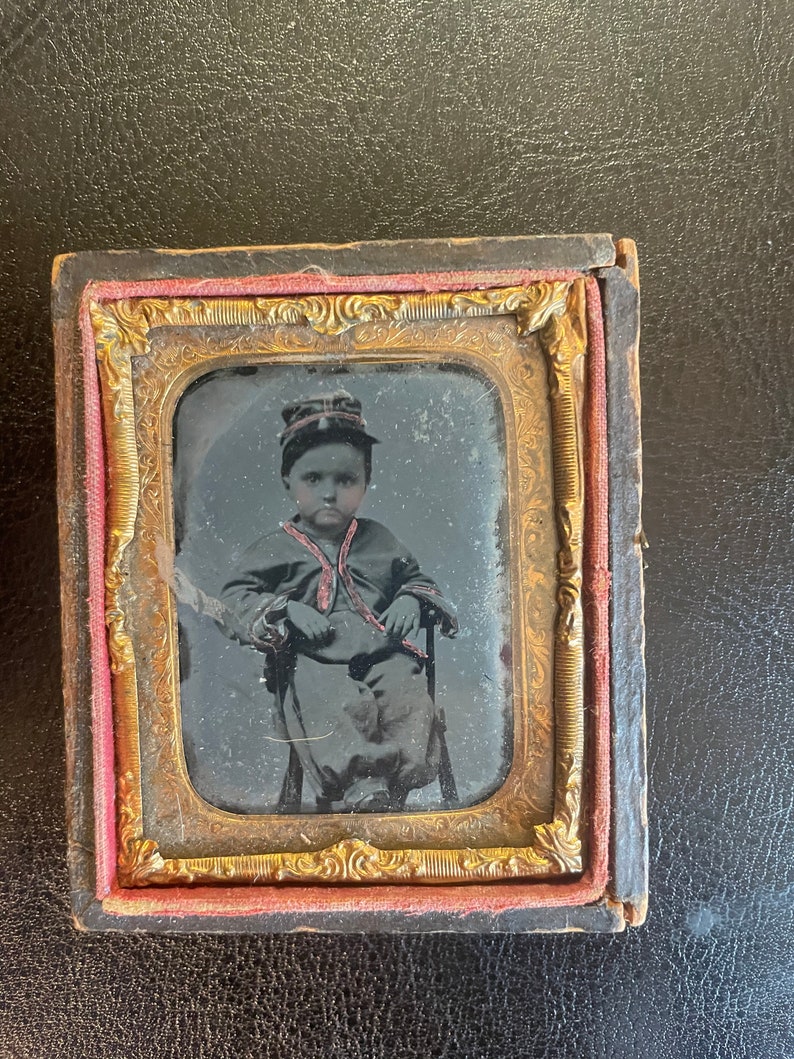 19 Ambrotype of Young Boy Dressed in Uniform