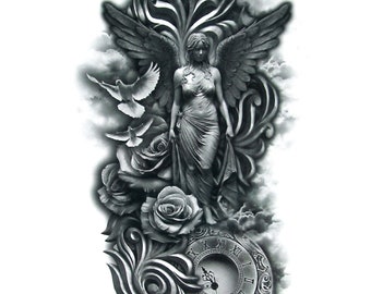 Angel Tattoo - Etsy Angel Tattoo - Etsy
