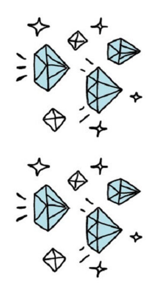 Diamond Temporary Tattoo Simple Fake Tattoo Small Tattoo - Etsy Finland