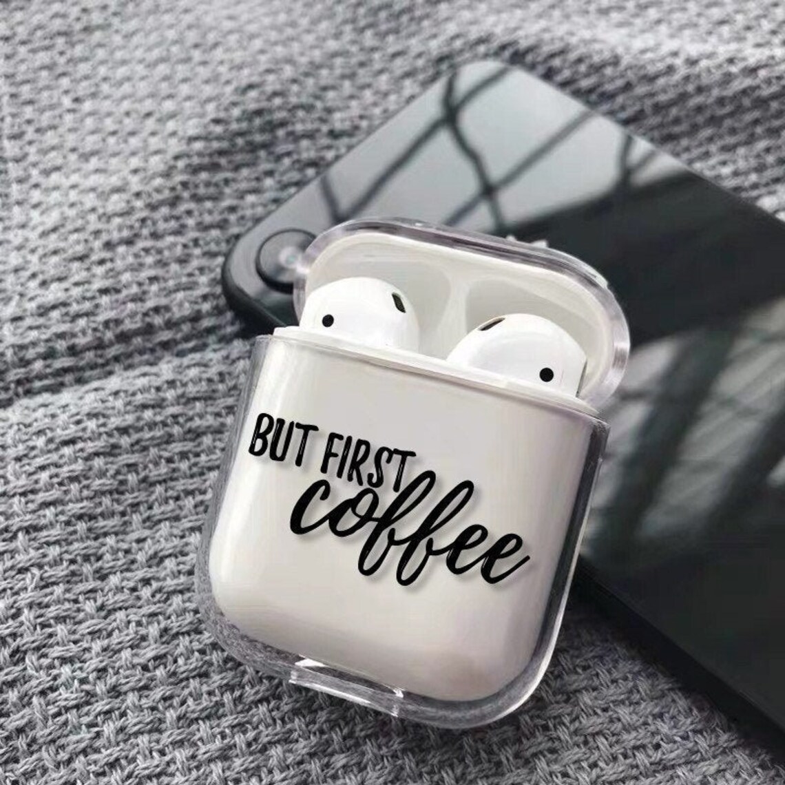 Funny Quotes AirPods Clear Case Cover For Apple AirPods Coffee Etsy