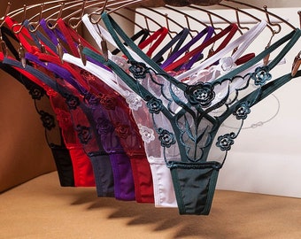 Women Floral Printed Lace Brief Low Waist Lingerie Underwear Thongs Panties Women Floral Printed Lace Brief Low Waist Lingerie Underwear Thongs Panties