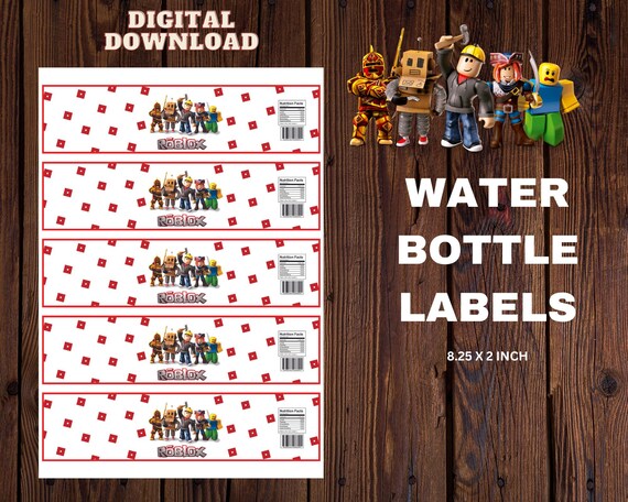 Roblox Water Bottle Label. Roblox digital download.