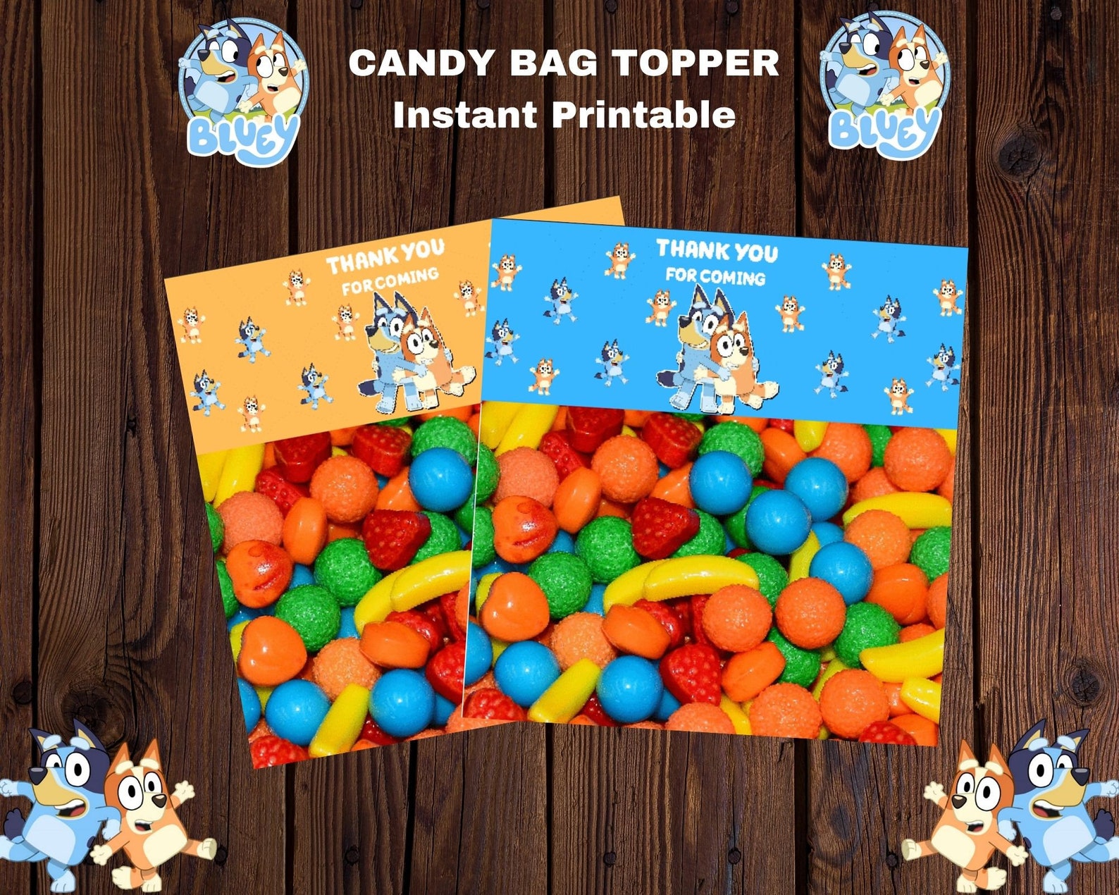 Bluey Candy Bag Topper. Bluey Printable. Etsy