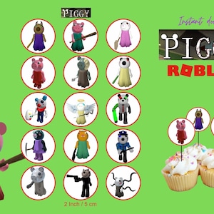 Roblox Piggy Cupcake Topper. Instant download. Digital download. Roblox Piggy. Piggy cake topper