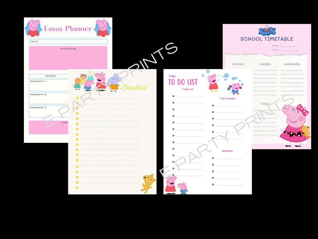 Kids Planner. Peppa Pig Planner. Digital Download - Etsy