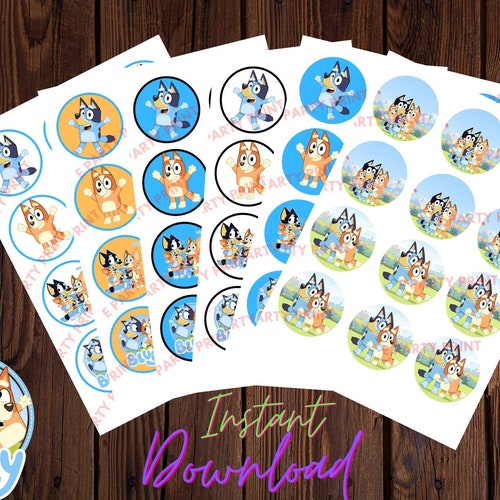 Bluey Cupcake Topper. Bluey Digital Printable. Bluey Instant - Etsy