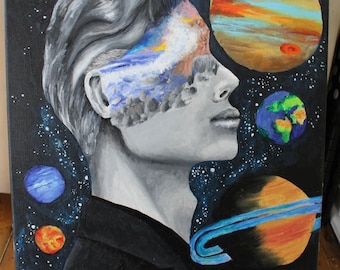 宇宙の谷で 22インチ x 28インチ オリジナル絵画 - Etsy 日本