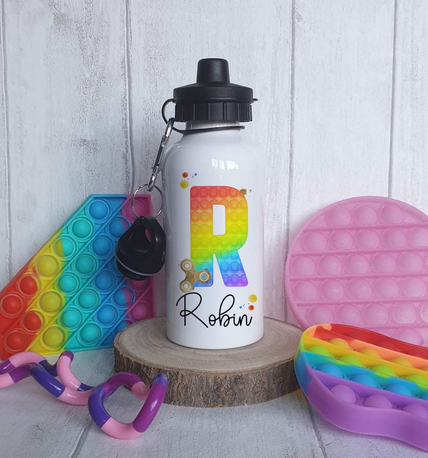 Personalised fidget bottle poppit alphabet water bottle Etsy