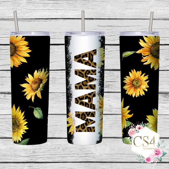 20 Ounce Skinny Leopard Sunflower Mama Cup 20 Ounce Skinny Leopard Sunflower Mama Cup
