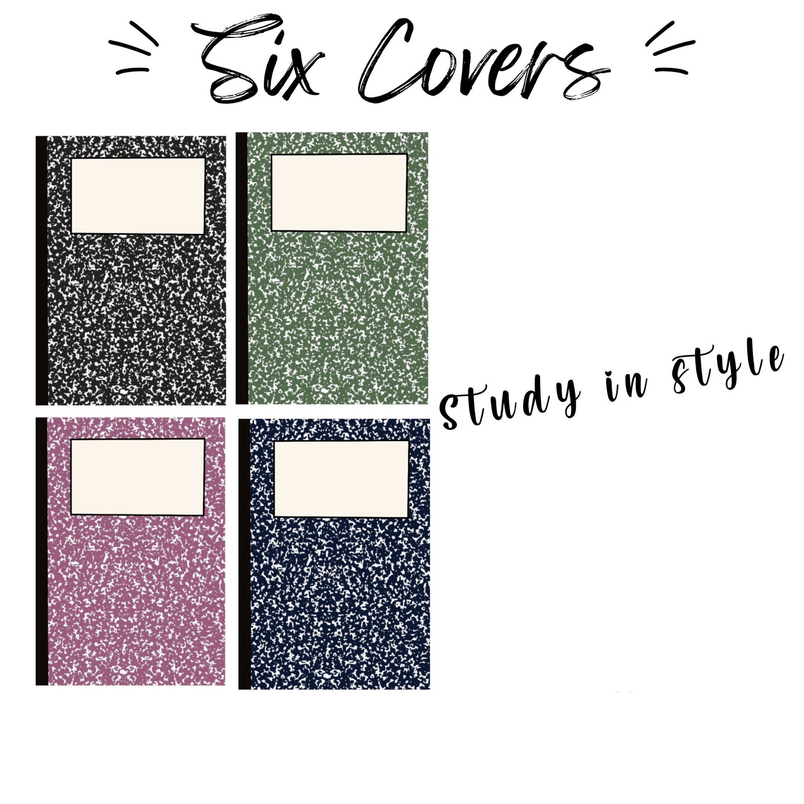 Composition Notebook Covers for Digital Planning, Notetaking, and