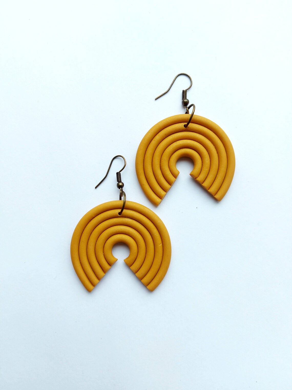 Mustard yellow earrings Oversized big round earrings African Etsy 日本