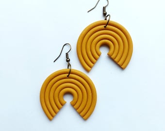 Mustard yellow earrings, Oversized big round earrings, African statement earrings, Custom large hoop earrings