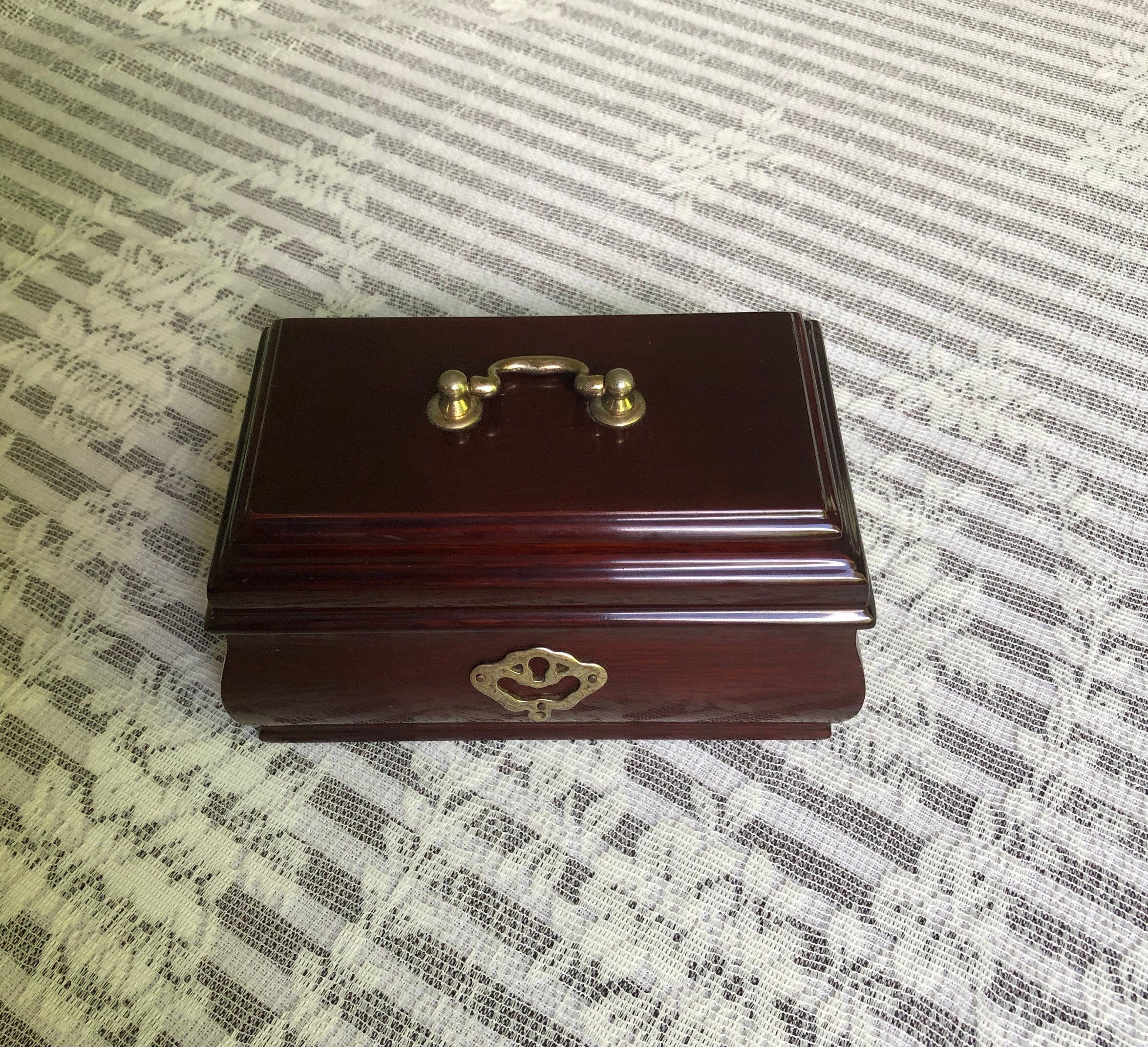 Antique Vintage Handmade Stunning Wooden Jewelry Box Two Level Etsy — free download