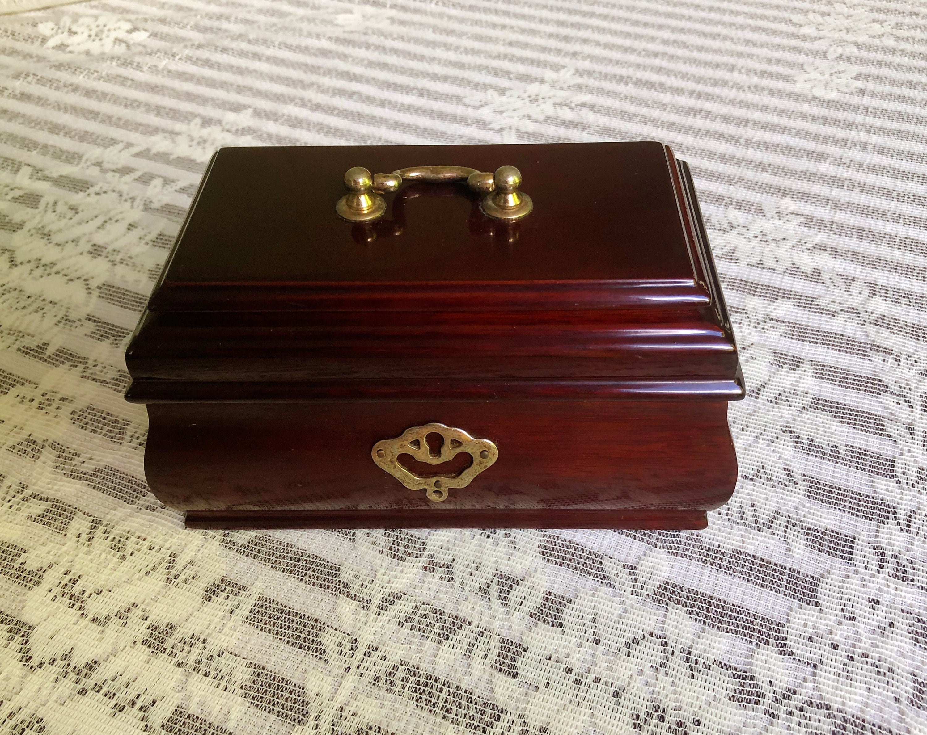 Antique Vintage Handmade Stunning Wooden Jewelry Box Two Level Etsy — free download