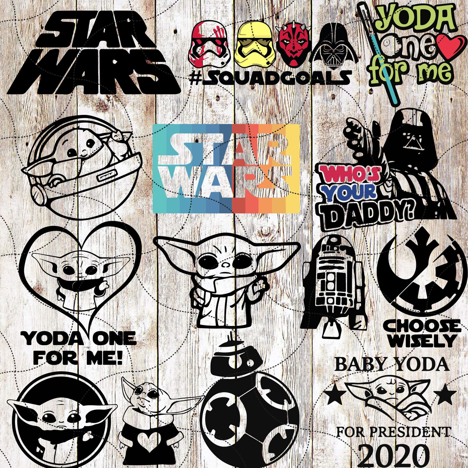 New Baby Yoda And Star Wars Pack Baby Yoda Svg Star Wars Svg Grogu Svg ...