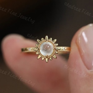 Sunshine Jadeite Gemstone Ring, Jade Sun Engagement Ring, Ice Jade Vintage Ring, Everyday Diamond Ring, Casual Promise Ring, Type A Jadeite