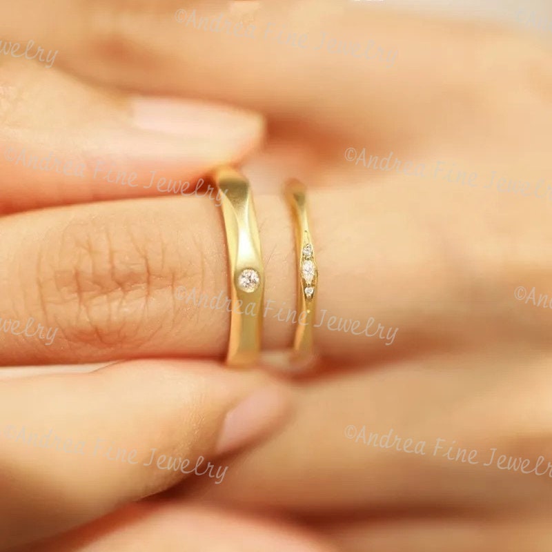 Unique Couple Ring, Simple Couple Ring Design, Trendy Matching Rings ...