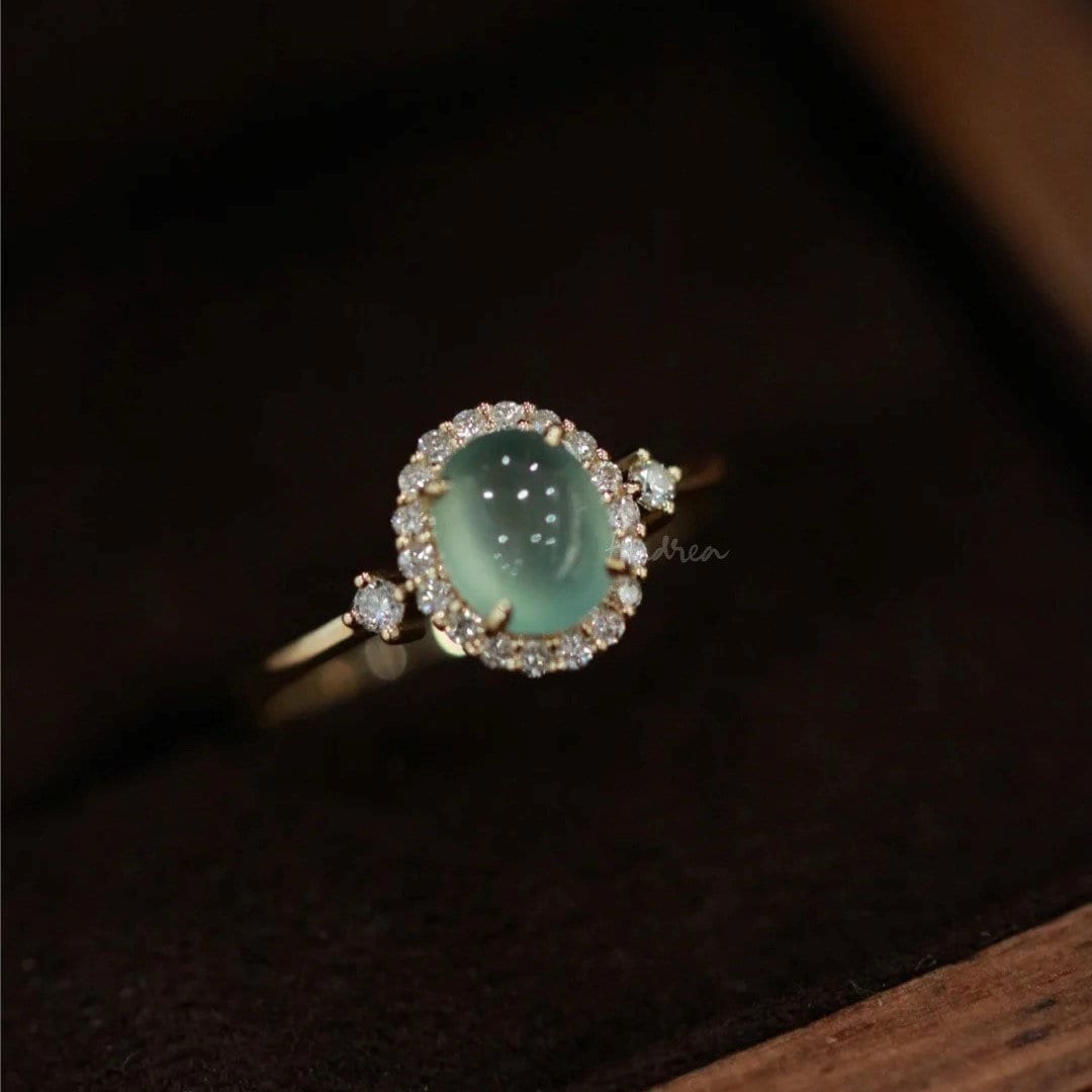 White Jade Diamond Ring - ORNEL00539 – Chong Hing Jewelers