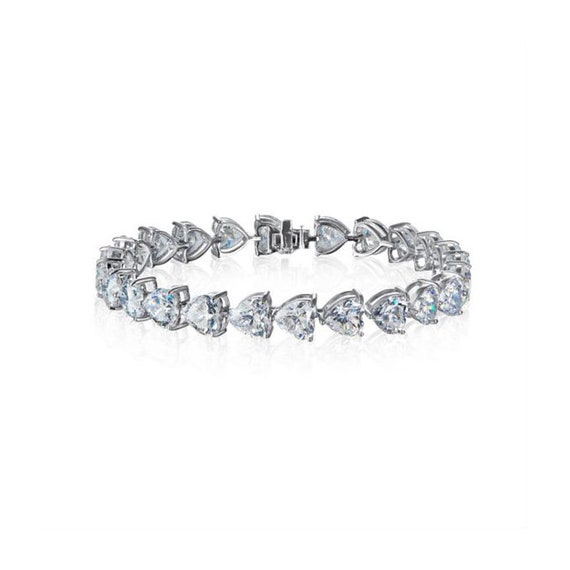 Timeless Love Diamond Bracelet, Heart Shaped Diamond Tennis