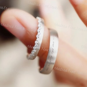 Unique Couple Ring, Personalized Promise Rings For Couples, Trendy Matching Couple Ring, Custom Engraved Matching Wedding Bands, Love Bands