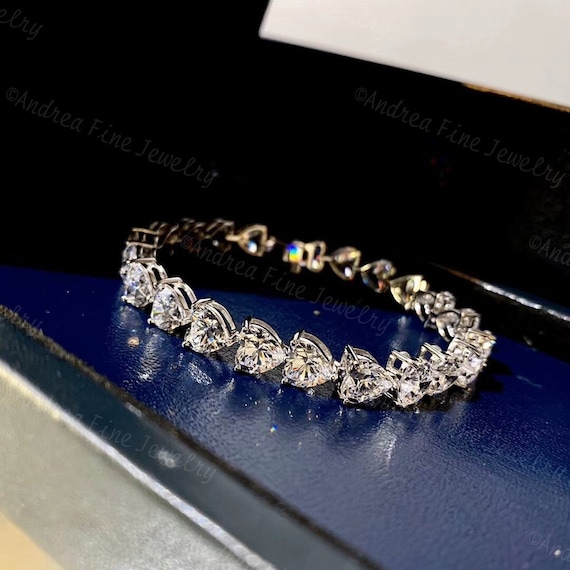 Timeless Love Diamond Bracelet, Heart Shaped Diamond Tennis