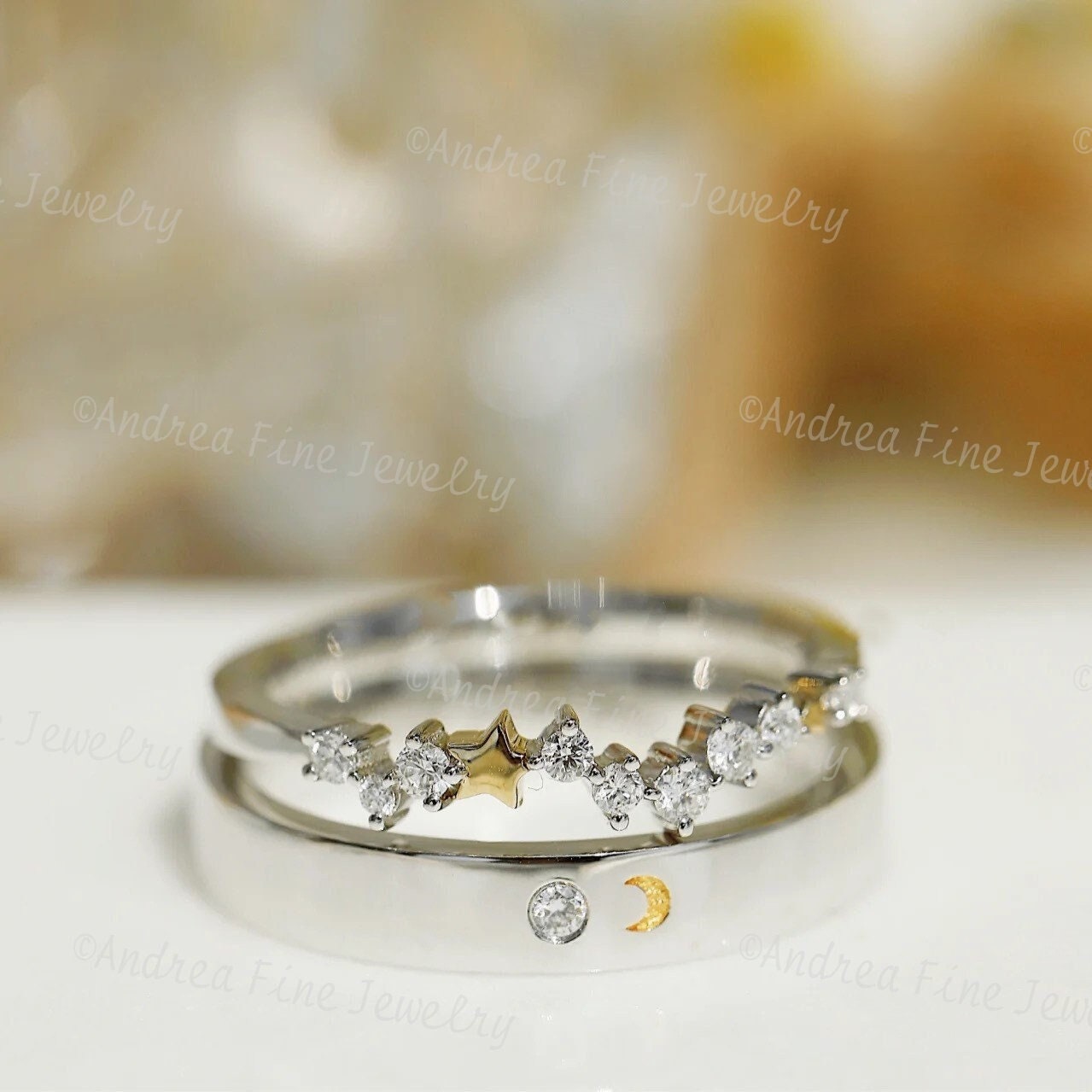 Precious Collection Forever Golden Couple Ring For Couple (Silver & Gold)