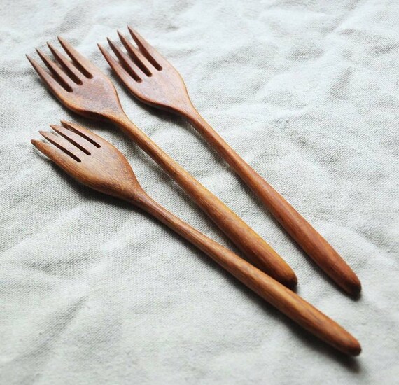 Set 3510 Wooden Forks for Cooking & Decoring Natural wood Etsy