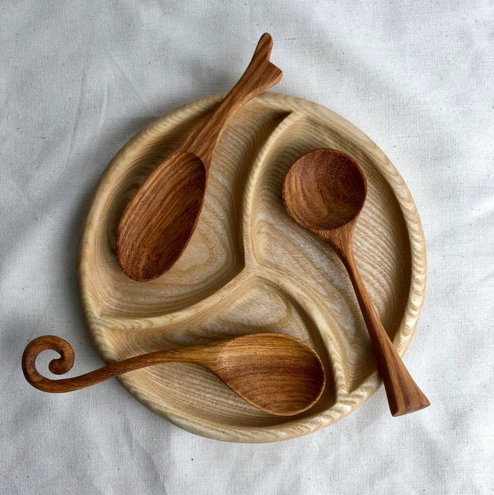 Set of 3 Wooden Rustic Spoons for Cooking & Decoring Etsy