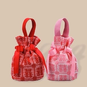 1/10/20/40/50 sac de bonbons de mariage chinois mariée et marié décor chinois double bonheur cérémonie du thé de mariage asiatique CNY