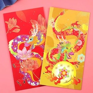 12/24 Paquet rouge du Nouvel An chinois Lanterne de poche rouge Paquet rouge de style contemporain Outil CNY Poche d'argent porte-bonheur Année du Dragon 2024